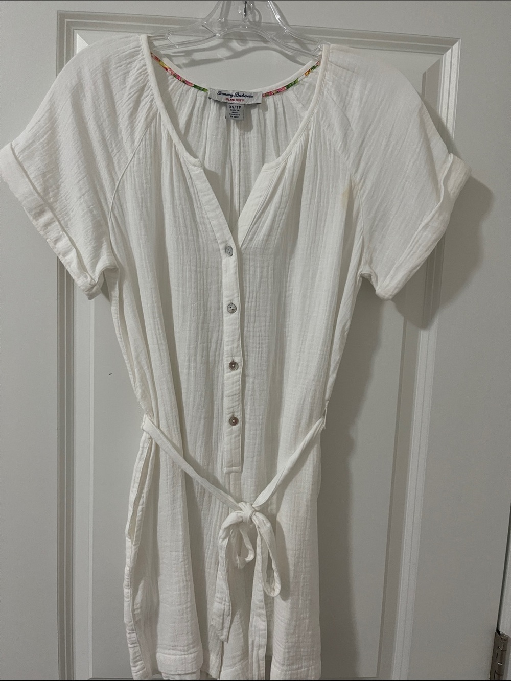 Tommy Bahama White Button-front Romper/ Beach Cover-up NWOT